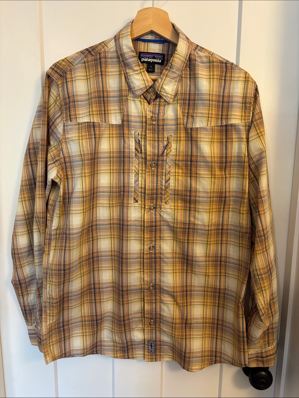 Patagonia Men's Yellow Plaid Long-Sleeve Button-Down Shirt
